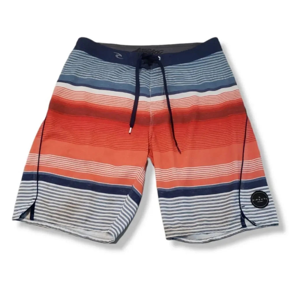Rip Curl Marge Aggrolite Shorts Size 32 Board Shorts Swimwear Stripes Colorful